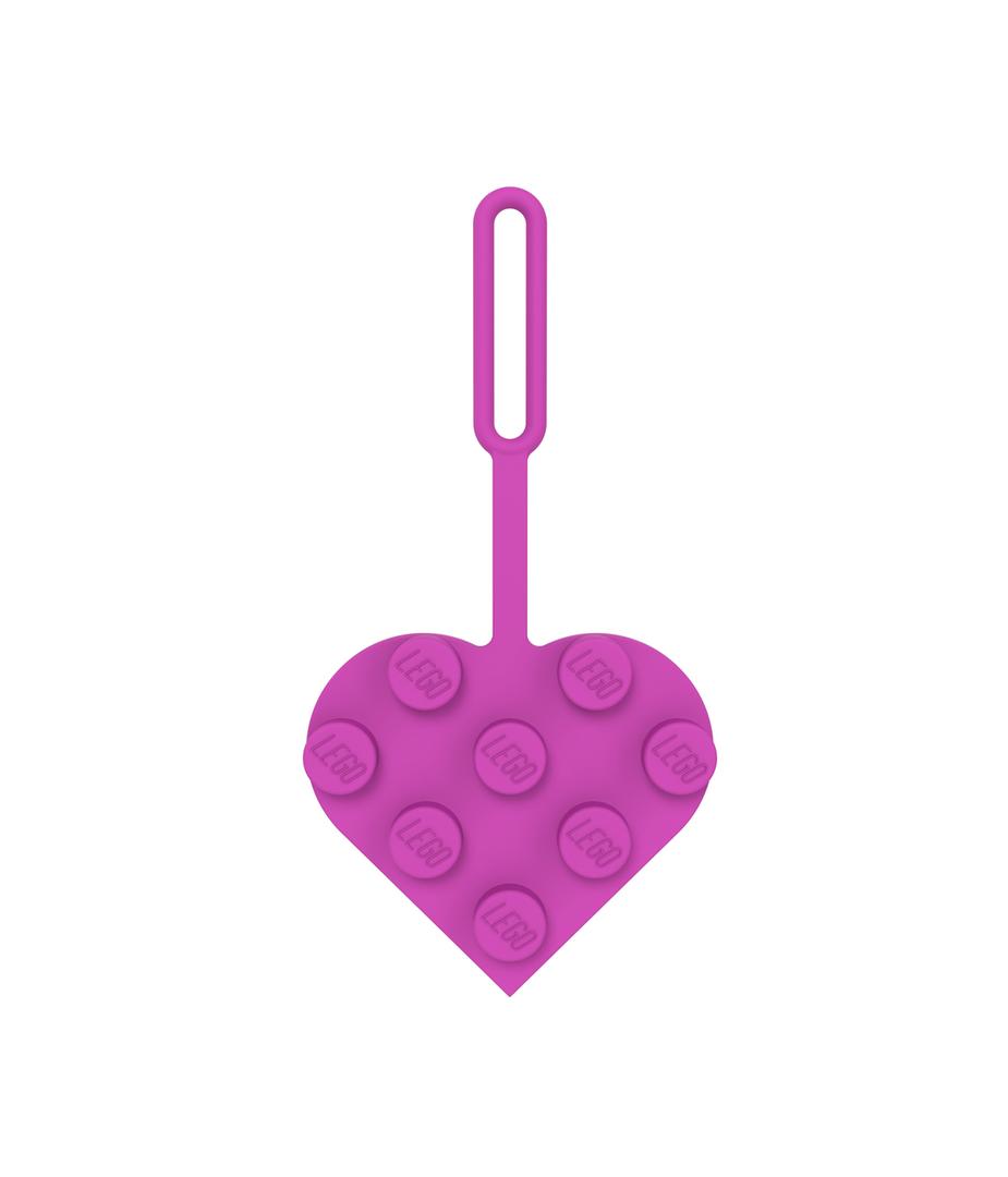 3x3 Heart Pink Bag Tag