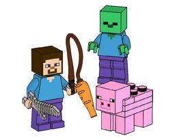 LEGO Steve, Zombie and Pig (662101-1)