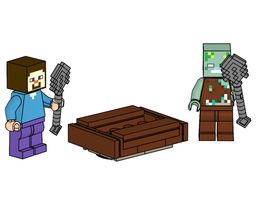 LEGO Steve with Boat and Water Zombie (662205-1)