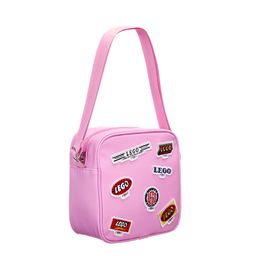 Crossbody Handbag - Retro Logos (Bright Pink)