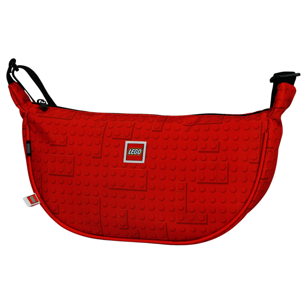 Brick Dots Red Round Crossbody Bag Large