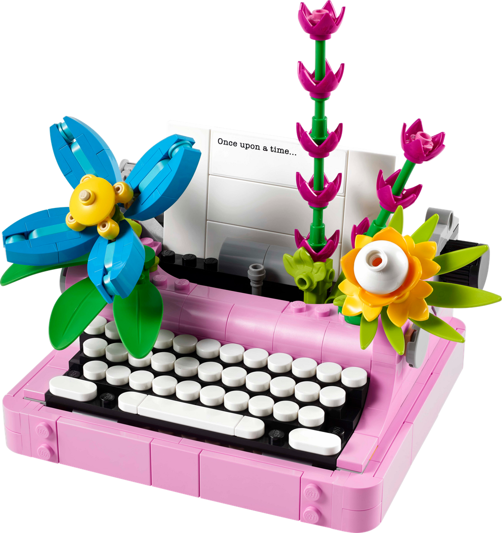 Typewriter with Flowers