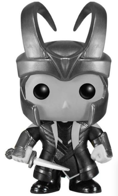 Loki #36 (Helmeted, Black &amp; White, Bobble-Head) [Hot Topic]