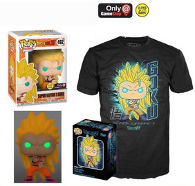 Super Saiyan 3 Goku (Glow in the Dark) Pop and Shirt Pack